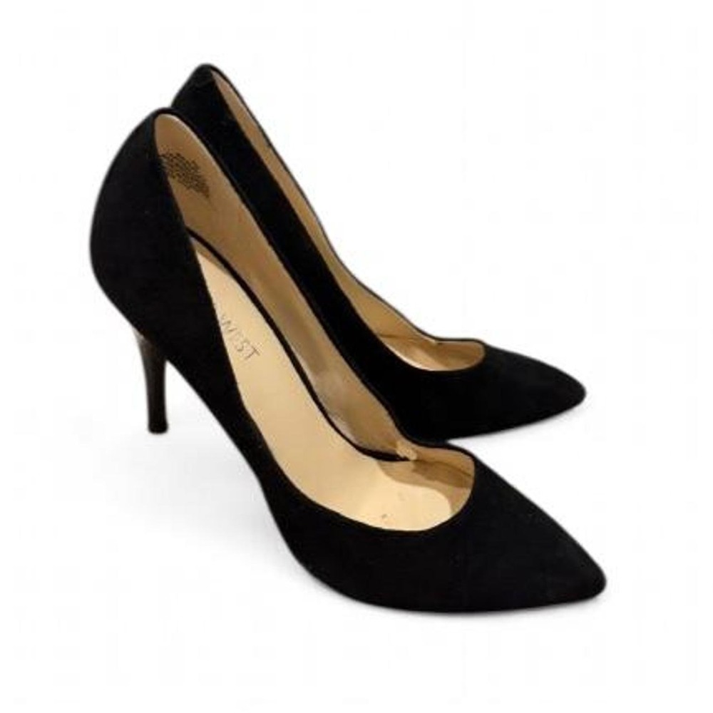 Nine West Black Suede Pointed Toe Pumps Stiletto Heels Women Size 7M